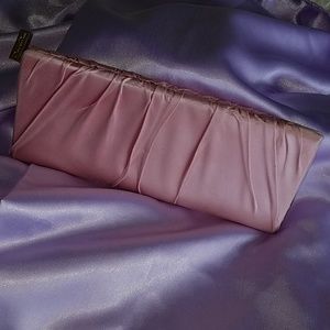 Oscar de la renta pink clutch with gold hardware